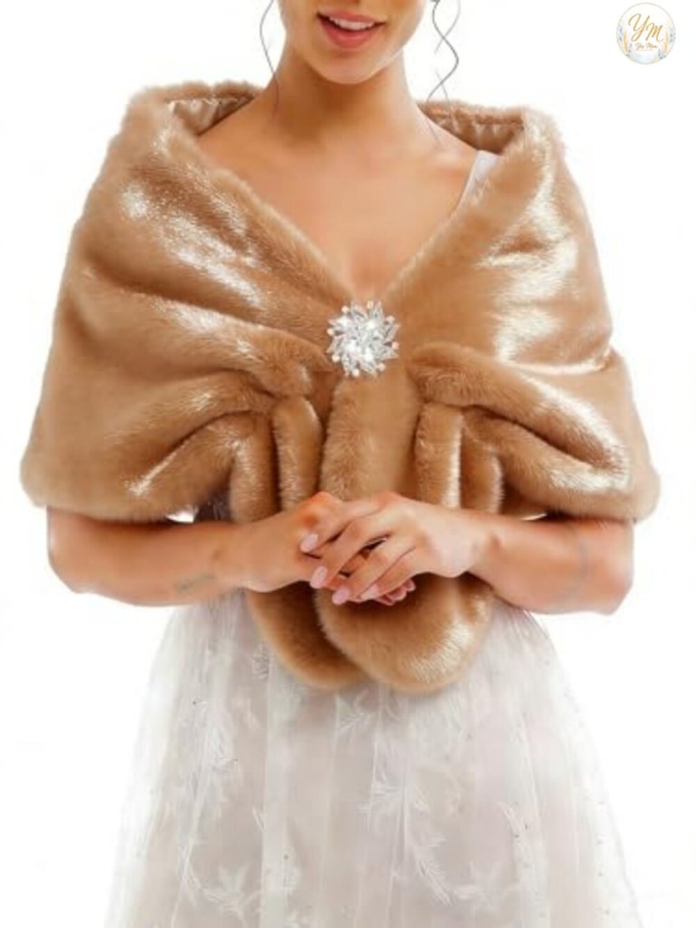 Faux Fur Shawl Wrap Bridal Stole Scarf for Wedding